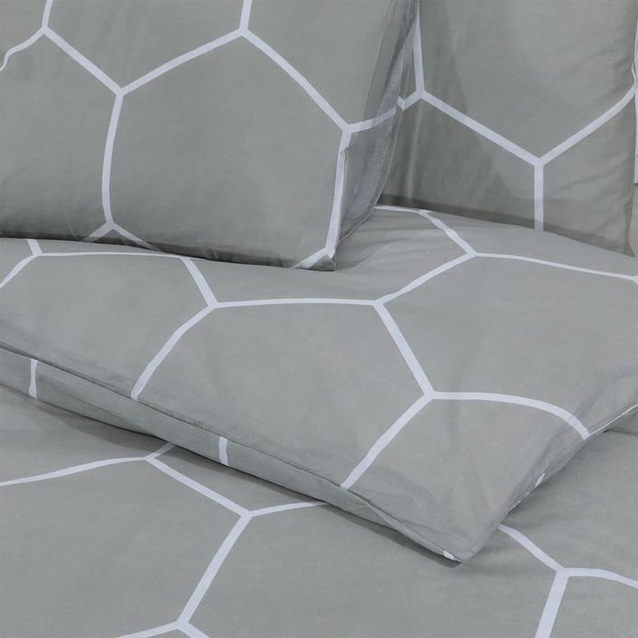 Ensemble de housse de couette Gris 260x220 cm Coton - Photo n°5