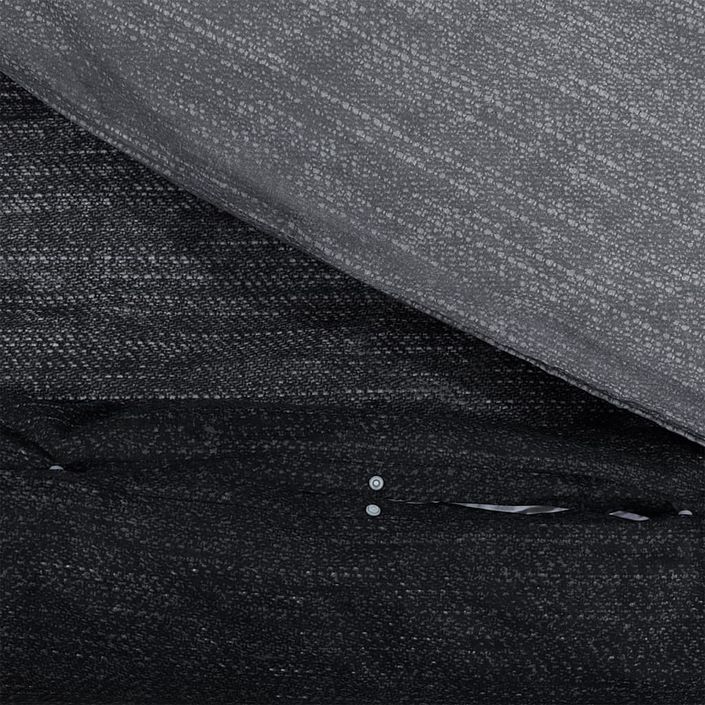 Ensemble de housse de couette gris foncé 155x220 cm Coton - Photo n°4