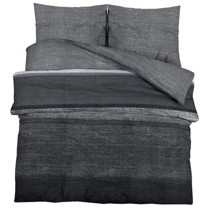 Ensemble de housse de couette gris foncé 200x200 cm Coton - Photo n°1