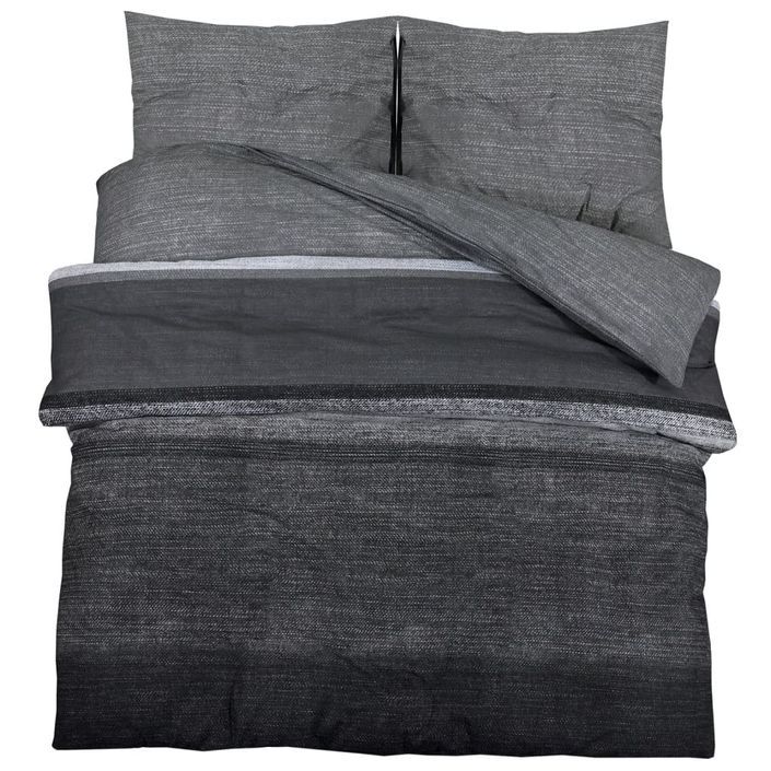 Ensemble de housse de couette gris foncé 200x220 cm Coton - Photo n°1