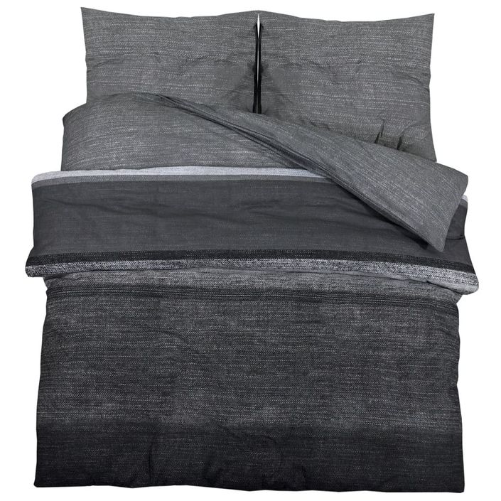 Ensemble de housse de couette gris foncé 220x240 cm Coton - Photo n°1