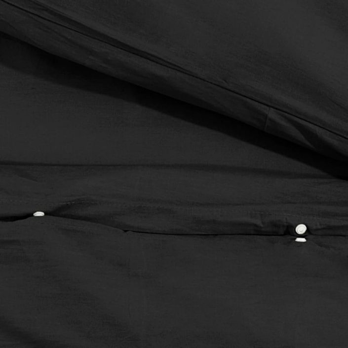 Ensemble de housse de couette Noir 135x200 cm Microfibre légère - Photo n°8