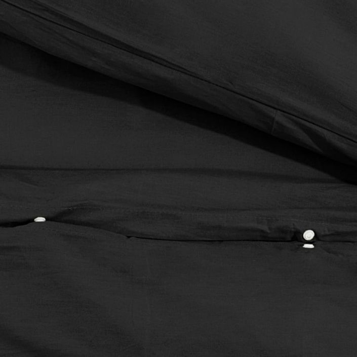 Ensemble de housse de couette Noir 140x200 cm Coton - Photo n°8