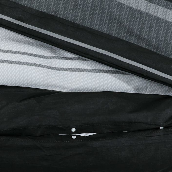 Ensemble de housse de couette noir et blanc 155x220 cm Coton - Photo n°4