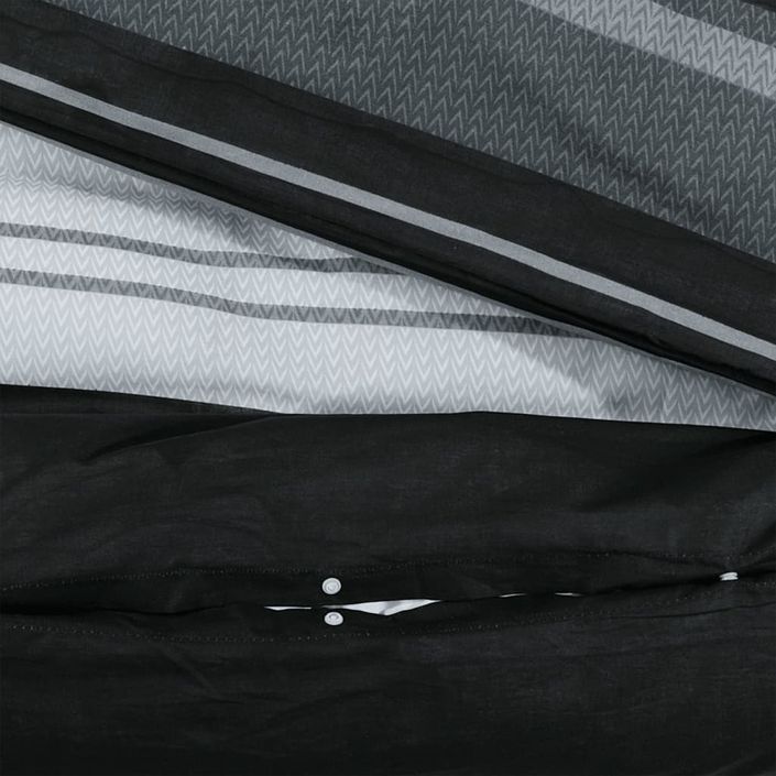 Ensemble de housse de couette noir et blanc 260x240 cm Coton - Photo n°4