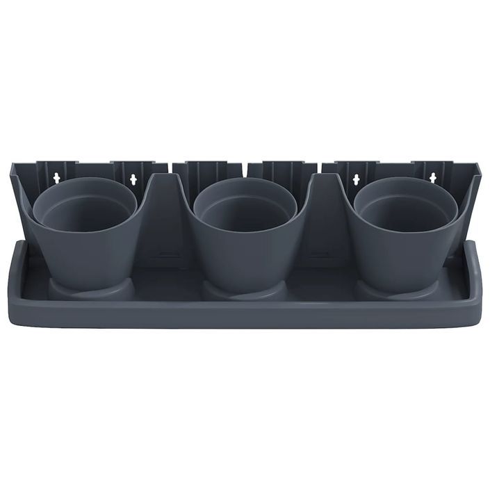 Ensemble de jardinières verticales 12 pcs Anthracite PP - Photo n°7