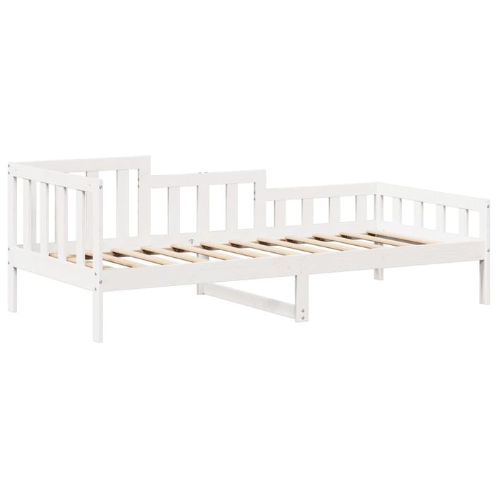Ensemble de lit de jour et de banc avec toit sans matelas blanc - Photo n°6