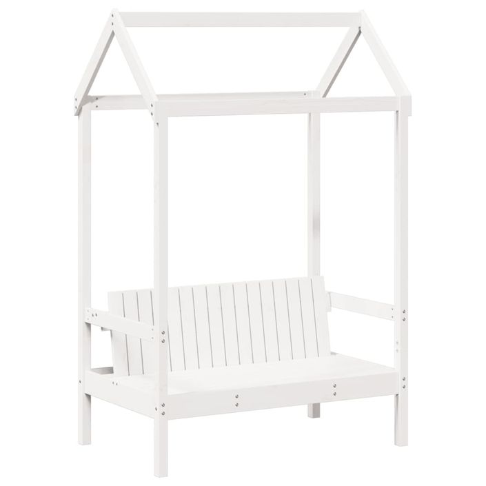 Ensemble de lit de jour et de banc avec toit sans matelas blanc - Photo n°7
