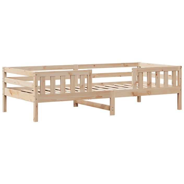 Ensemble de lit et de banc avec toit 90x190 cm bois massif pin - Photo n°4