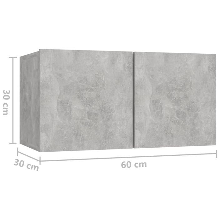 Ensemble de meuble TV 10 pcs Gris béton - Photo n°6