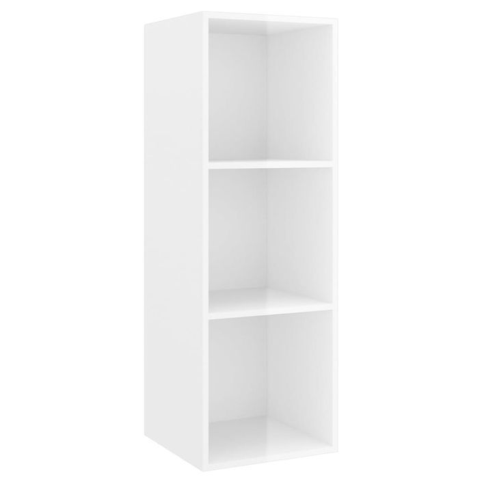 Ensemble de meuble TV 2 pcs Blanc brillant 3 - Photo n°4