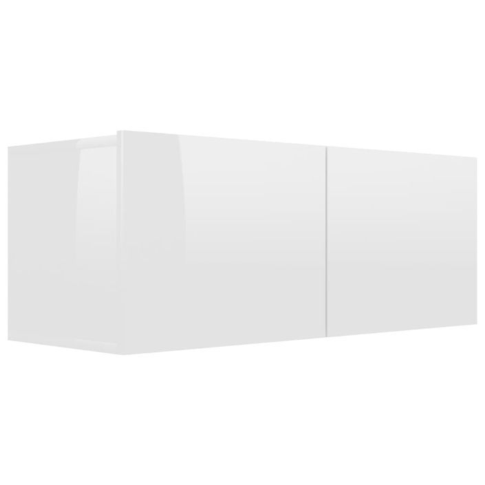 Ensemble de meuble TV 2 pcs Blanc brillant 2 - Photo n°4