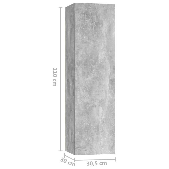 Ensemble de meuble TV 3 pcs Gris béton 2 - Photo n°7