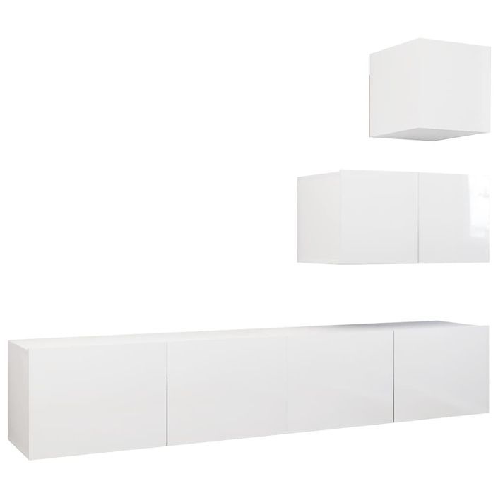 Ensemble de meuble TV 4 pcs Blanc brillant 17 - Photo n°2