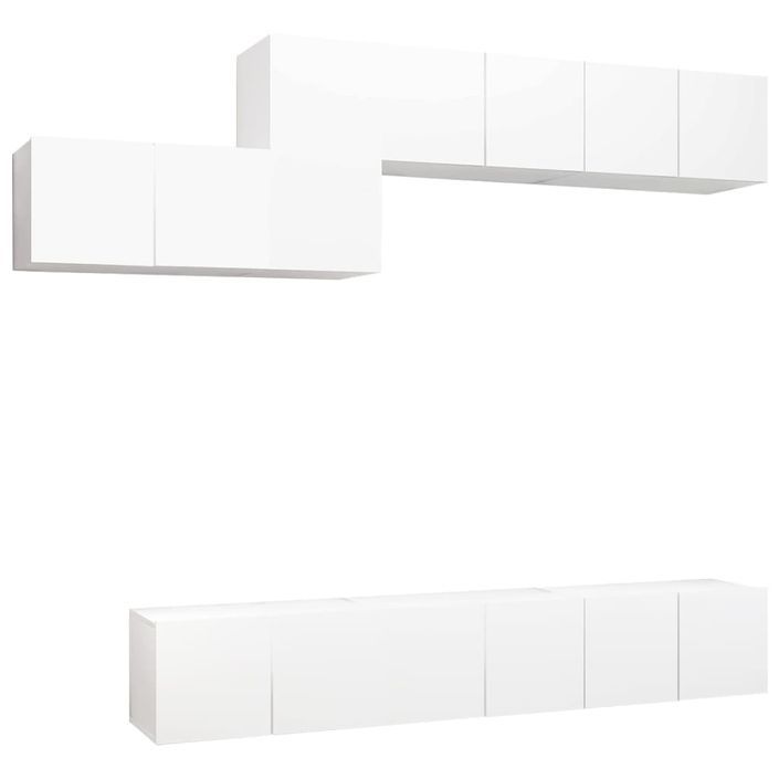 Ensemble de meuble TV 7 pcs Blanc 4 - Photo n°2