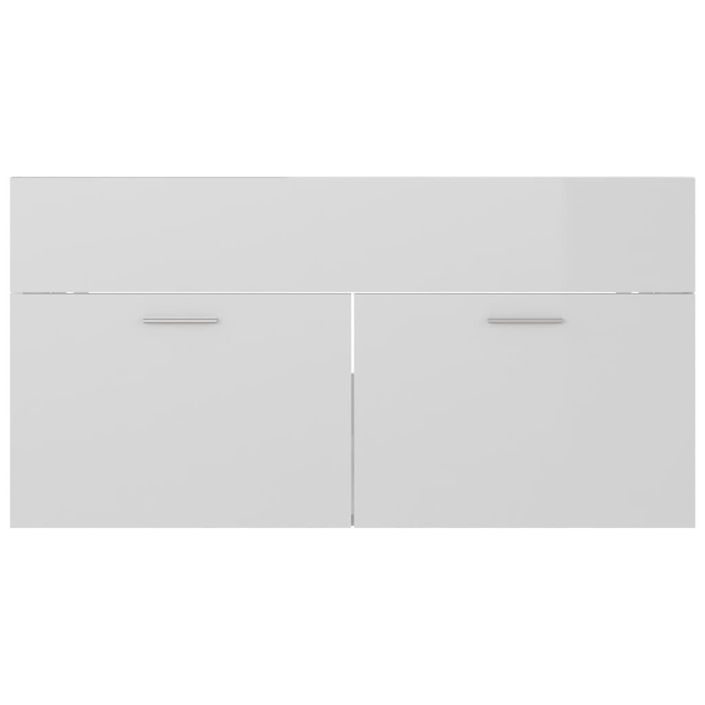 Ensemble de meubles de bain 2 pcs Blanc brillant 9 - Photo n°9