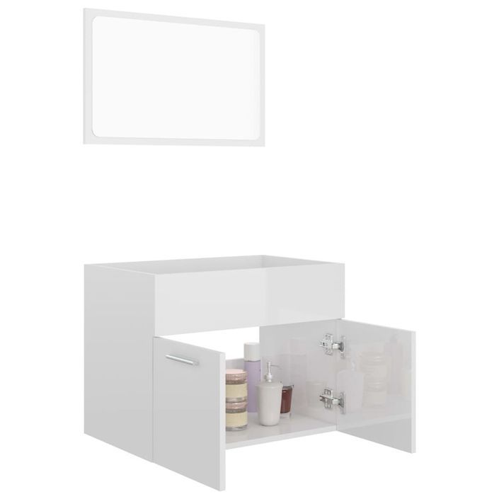 Ensemble de meubles de bain 2 pcs Blanc brillant 12 - Photo n°4