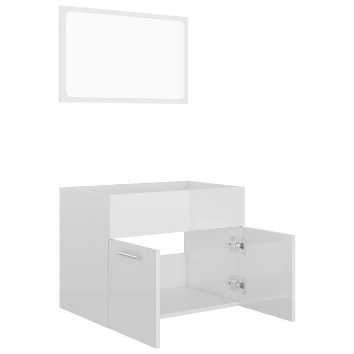 Ensemble de meubles de bain 2 pcs Blanc brillant 12 - Photo n°6