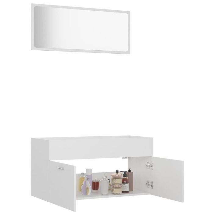 Ensemble de meubles de salle de bain 2 pcs Blanc 12 - Photo n°4