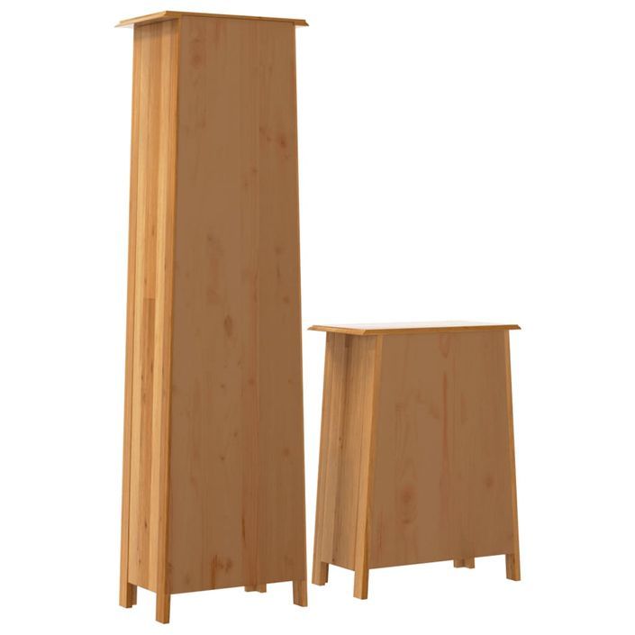 Ensemble de meubles de salle de bain 2 pcs bois de pin massif - Photo n°7