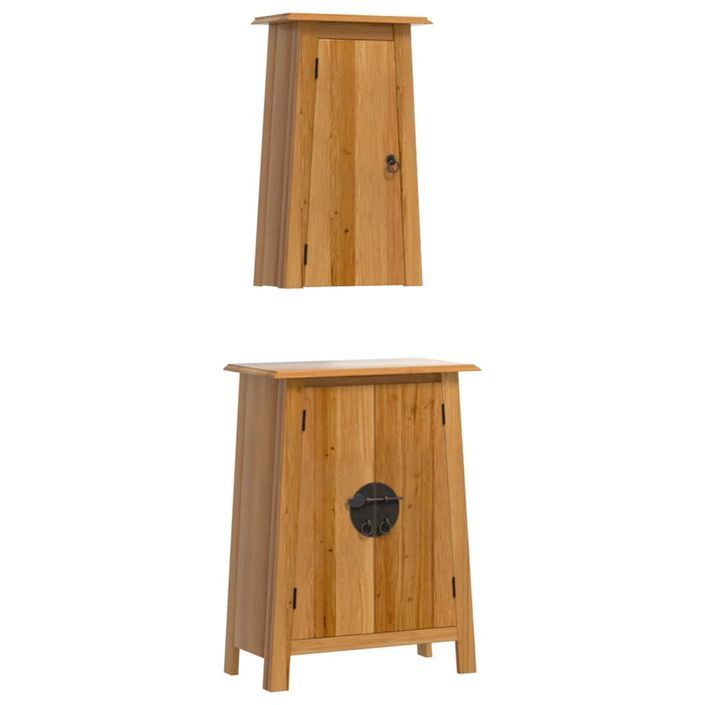 Ensemble de meubles de salle de bain 2 pcs bois de pin massif - Photo n°1