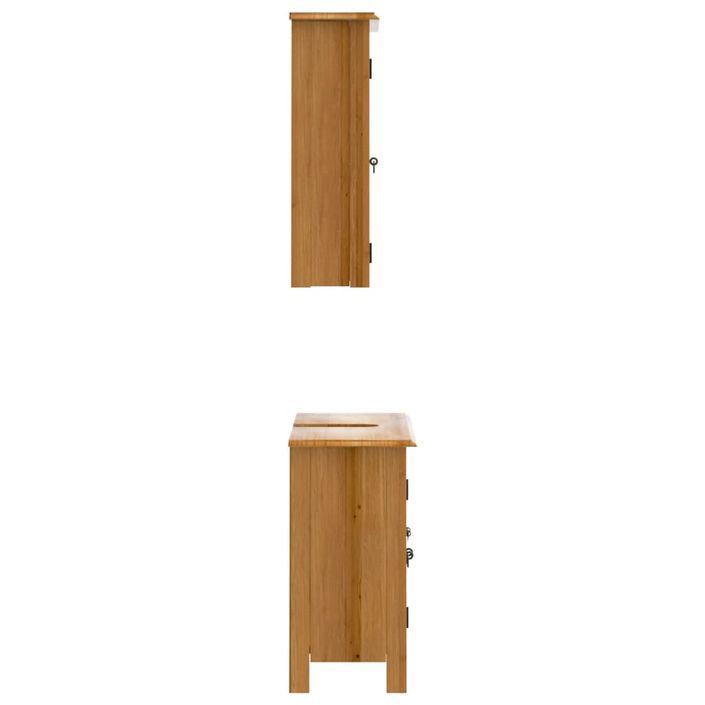Ensemble de meubles de salle de bain 2 pcs bois de pin massif - Photo n°6