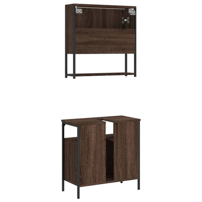 Ensemble de meubles de salle de bain 2 pcs Chêne marron - Photo n°8