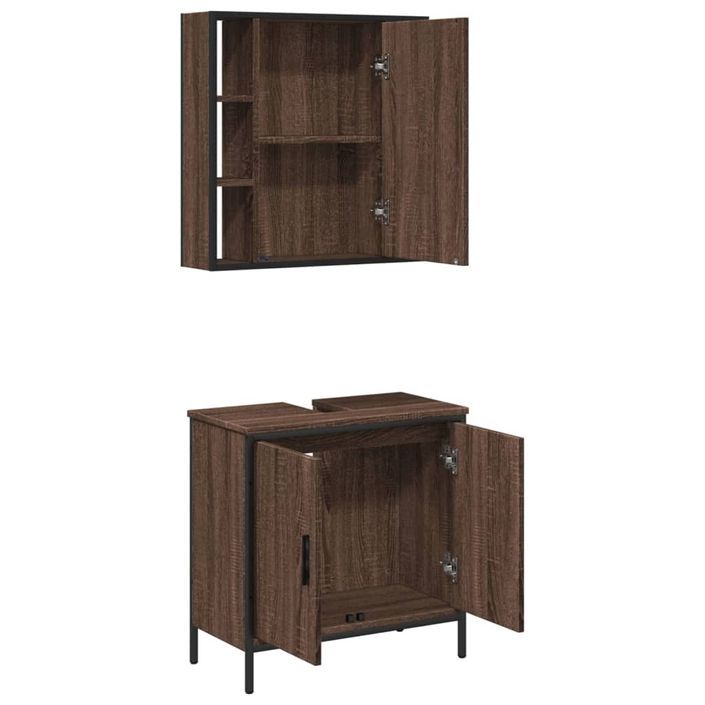 Ensemble de meubles de salle de bain 2 pcs Chêne marron - Photo n°5