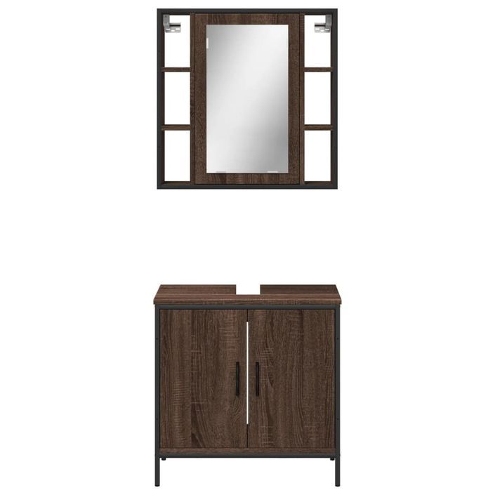 Ensemble de meubles de salle de bain 2 pcs Chêne marron - Photo n°6