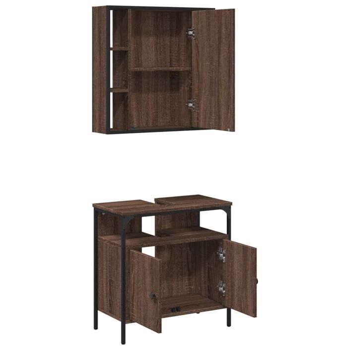 Ensemble de meubles de salle de bain 2 pcs Chêne marron - Photo n°5