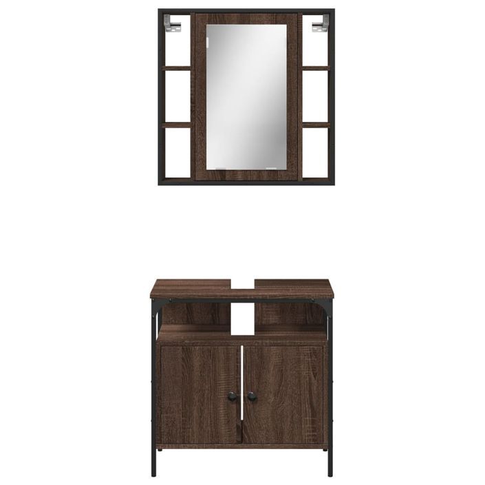 Ensemble de meubles de salle de bain 2 pcs Chêne marron - Photo n°6