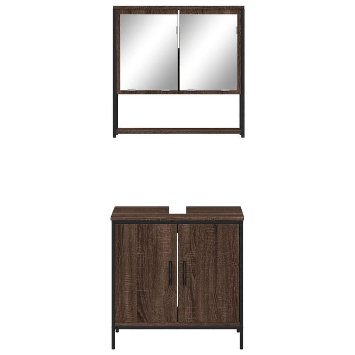 Ensemble de meubles de salle de bain 2 pcs Chêne marron - Photo n°5