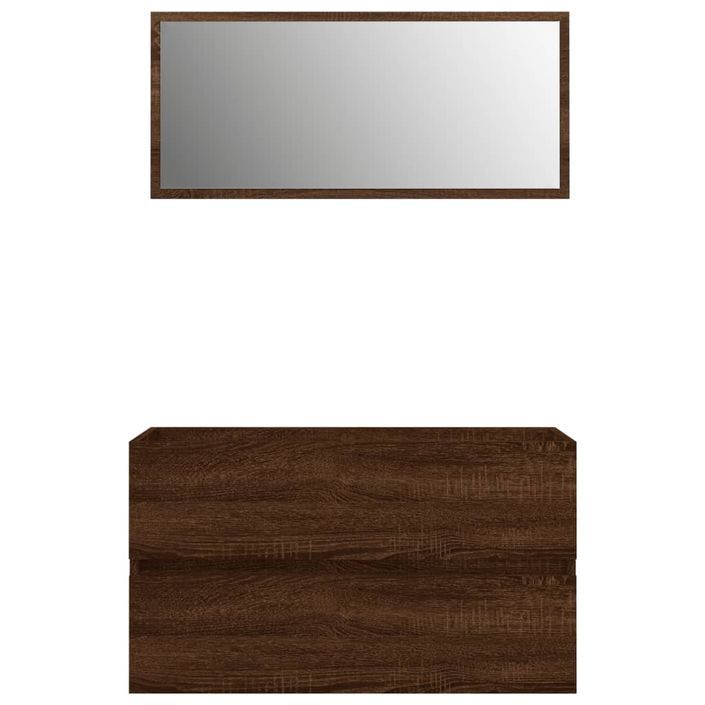 Ensemble de meubles de salle de bain 2 pcs Chêne marron - Photo n°1