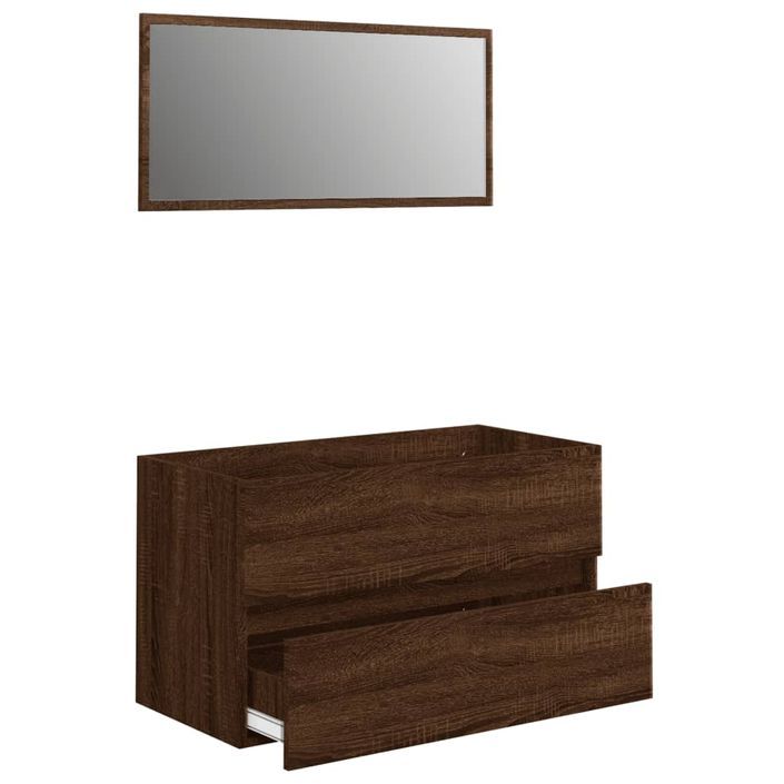 Ensemble de meubles de salle de bain 2 pcs Chêne marron - Photo n°5