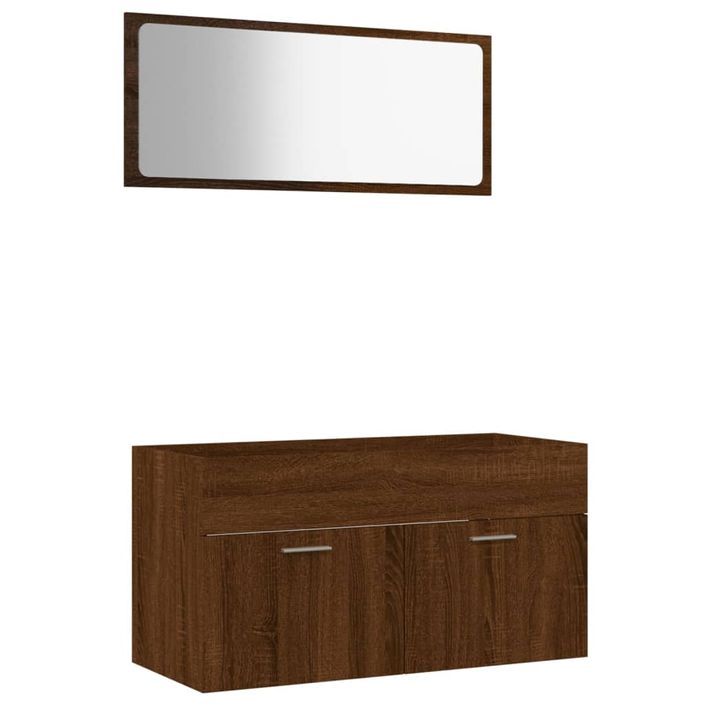 Ensemble de meubles de salle de bain 2 pcs Chêne marron - Photo n°1