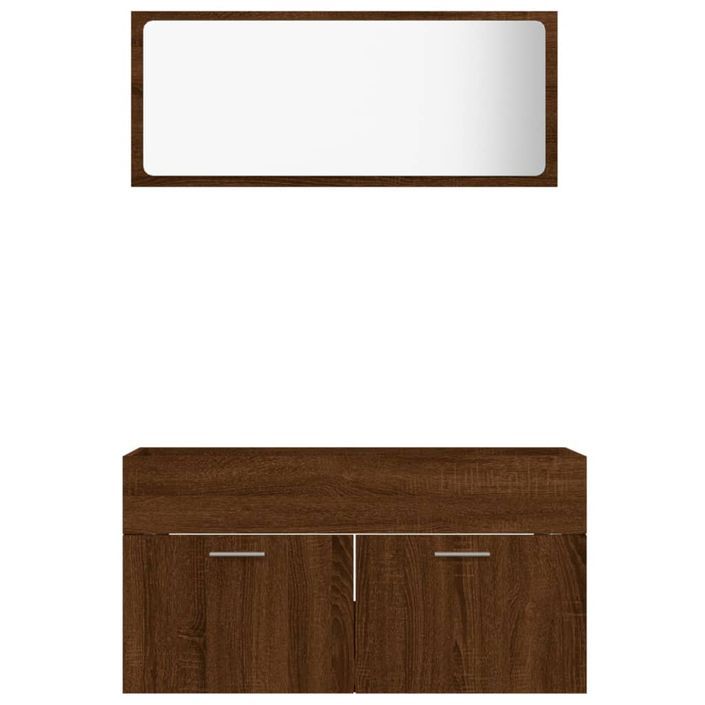 Ensemble de meubles de salle de bain 2 pcs Chêne marron - Photo n°5