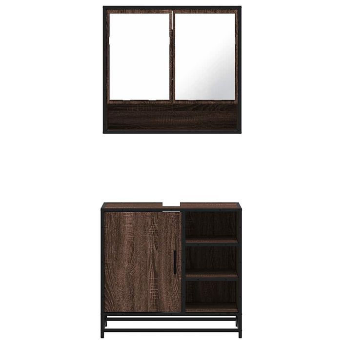 Ensemble de meubles de salle de bain 2 pcs Chêne marron - Photo n°5