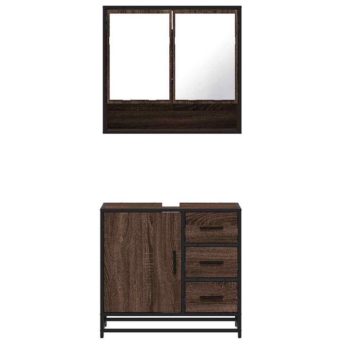 Ensemble de meubles de salle de bain 2 pcs Chêne marron - Photo n°5