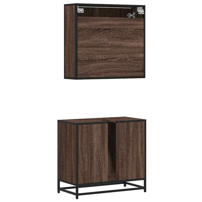 Ensemble de meubles de salle de bain 2 pcs Chêne marron - Photo n°7