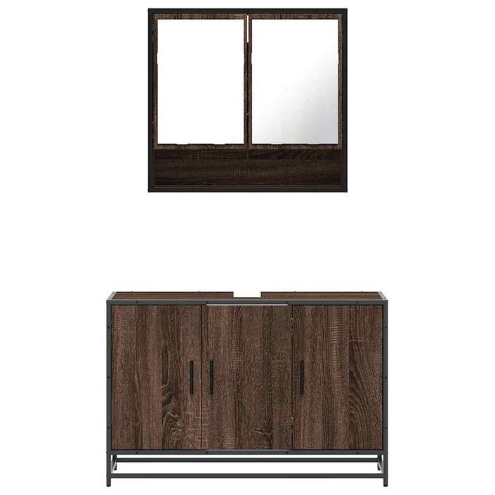 Ensemble de meubles de salle de bain 2 pcs Chêne marron - Photo n°5