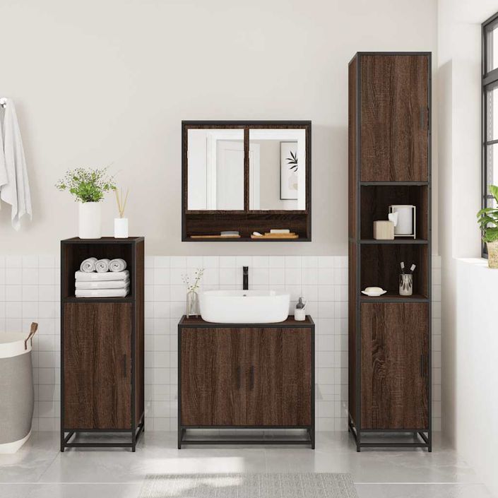 Ensemble de meubles de salle de bain 2 pcs Chêne marron - Photo n°4