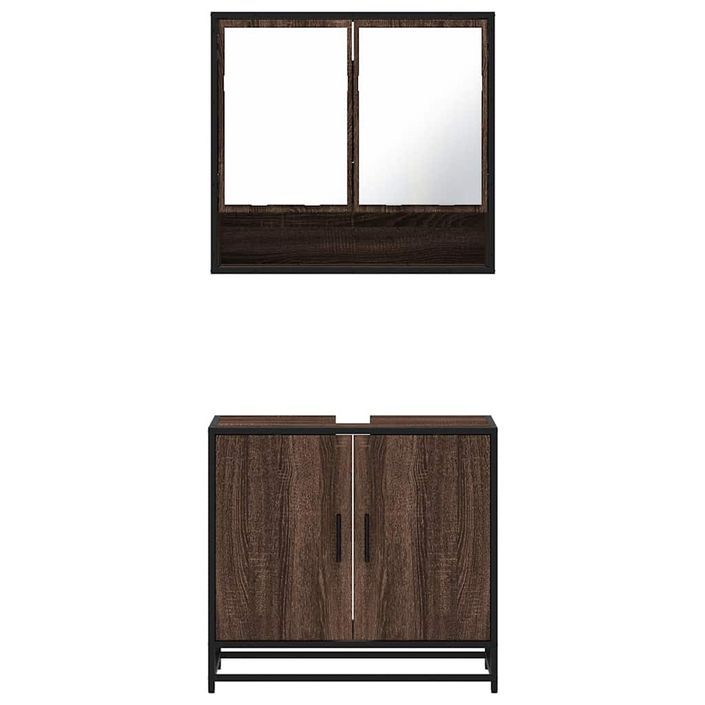 Ensemble de meubles de salle de bain 2 pcs Chêne marron - Photo n°5