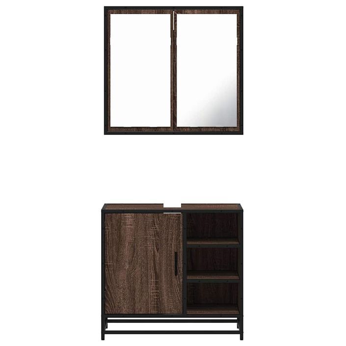 Ensemble de meubles de salle de bain 2 pcs Chêne marron - Photo n°5