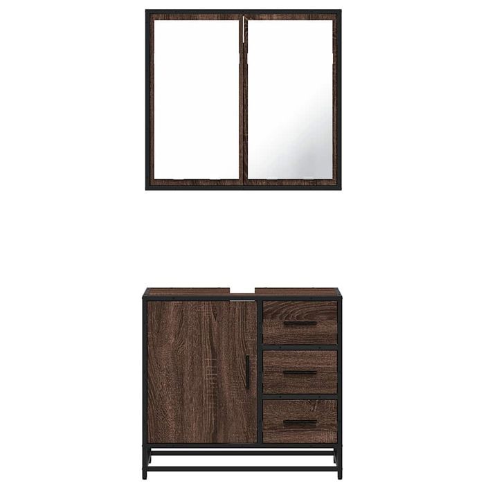 Ensemble de meubles de salle de bain 2 pcs Chêne marron - Photo n°5