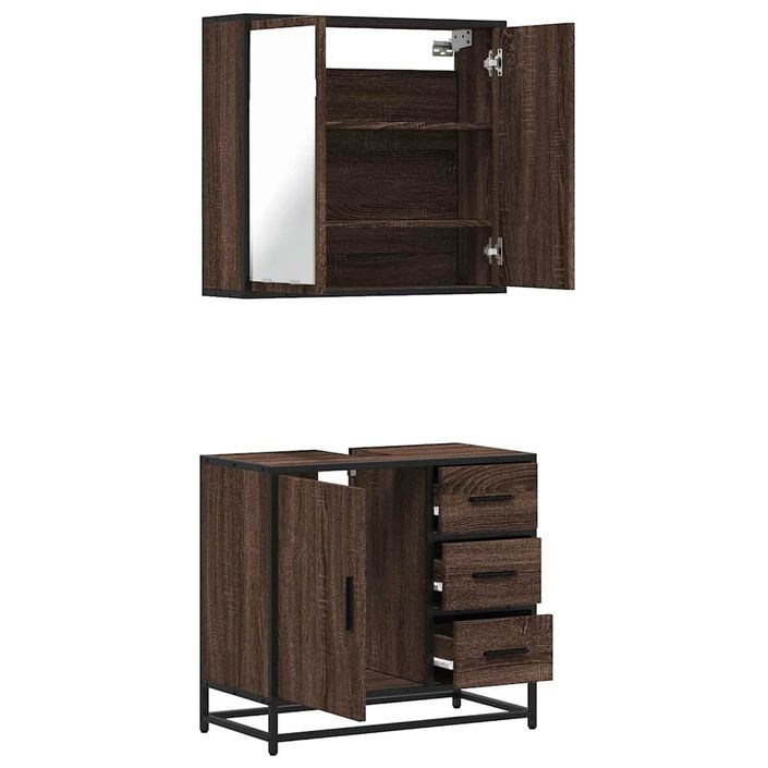 Ensemble de meubles de salle de bain 2 pcs Chêne marron - Photo n°8