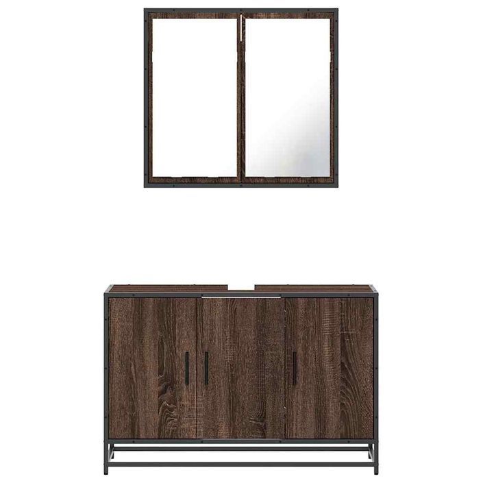 Ensemble de meubles de salle de bain 2 pcs Chêne marron - Photo n°5