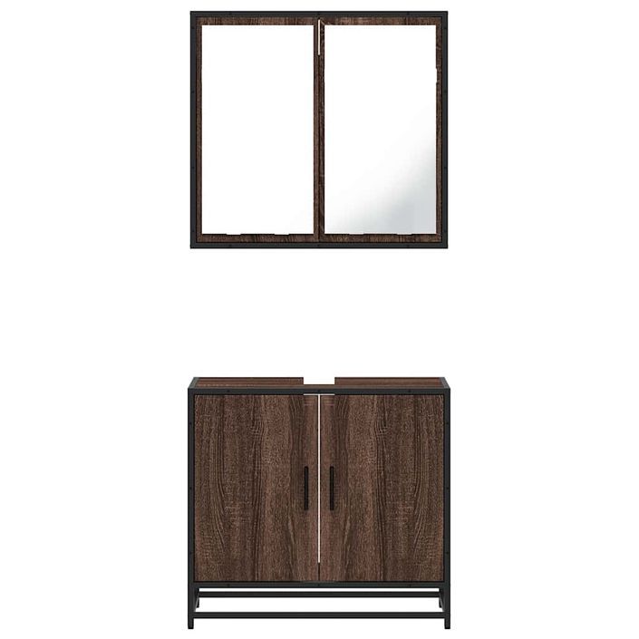 Ensemble de meubles de salle de bain 2 pcs Chêne marron - Photo n°5