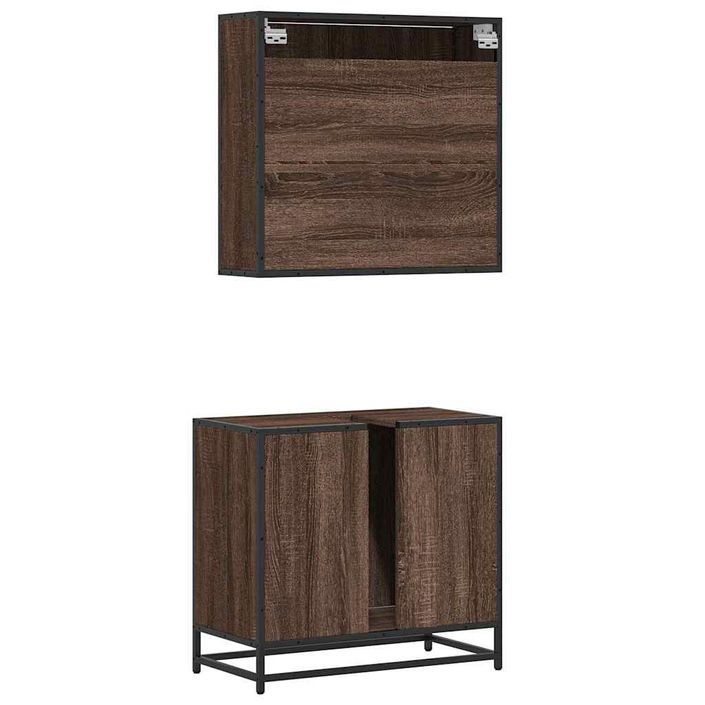 Ensemble de meubles de salle de bain 2 pcs Chêne marron - Photo n°7