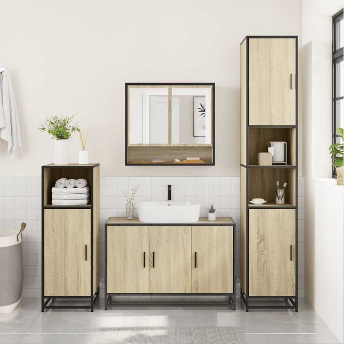 Ensemble de meubles de salle de bain 2 pcs chêne sonoma - Photo n°4