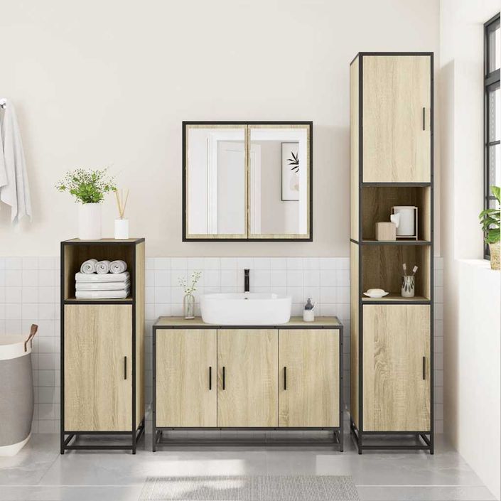 Ensemble de meubles de salle de bain 2 pcs chêne sonoma - Photo n°4